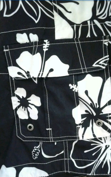 ❌SOLD❌Merona Floral Bathing Suit Trunk Board Shorts, M - Picture 4 of 8